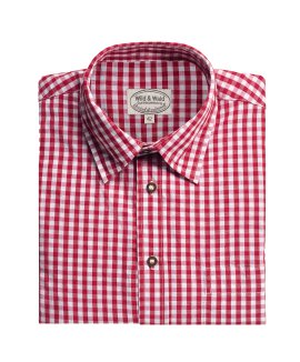 Wild & Wald Herren Langarm Hemd Peter Klassisch Rot