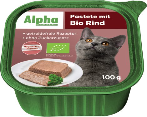 ALPHA Katzen-Nassfutter Bio-Rind 17x100 g