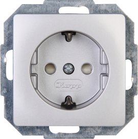 KOPP UP-Schutzkontakt-Steckdose Paris mit Knickschutz 1-fach Silber