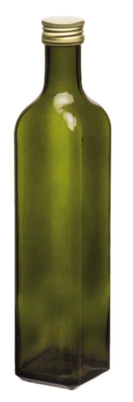 Flasche Grün + Verschluss Gold 500 ml