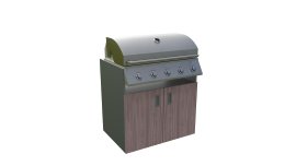 Grillelement mit Griller Walnuss