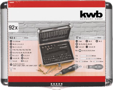 KWB Bit-Alukoffer sortiert 92-tlg.
