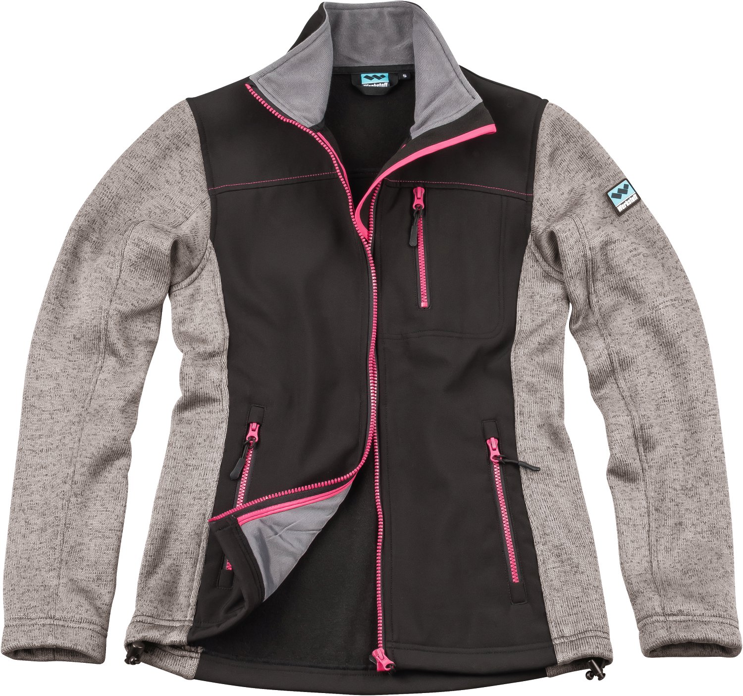 WERKSTOFF Damen Strick-Softshelljacke Profi schwarz