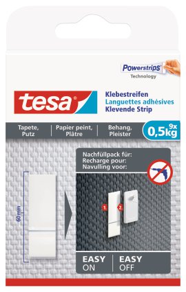 TESA Klebestreifen für Tapete & Putz 9 Stk.