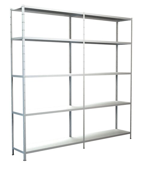 SCHULTE REGALWELT Grund + Anbauregal 10 Böden Weiß 200x200x50 cm