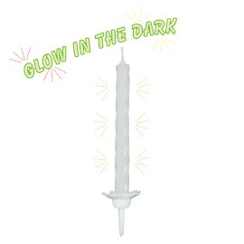 Kerze Glow in the dark + Halter 6 cm 10 Stk.