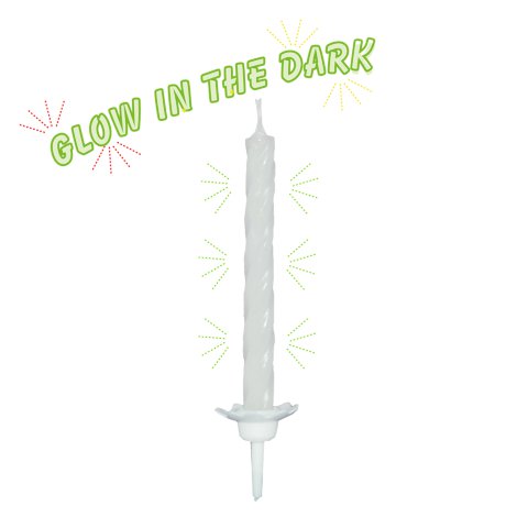 Kerze glow in the dark + halter 6 cm 10 Stk.