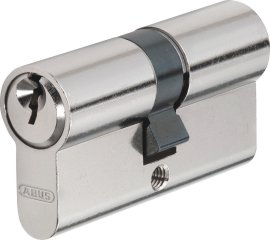 ABUS Einbaudoppelzylinder E50 inkl. 3 Schlüssel Nickel