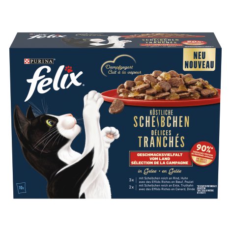 FELIX® Köstliche Scheibchen Geschmacksvielfalt aus dem Wasser Fleisch 10x80 g