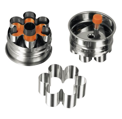 Linzerausstecher Edelstahl mit Auswerfer Rosette 4,8 cm