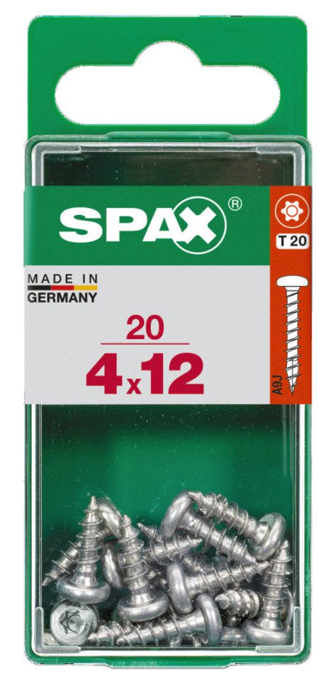 SPAX Schraube Rundkopf verzinkt 4x12 mm 20 Stk.
