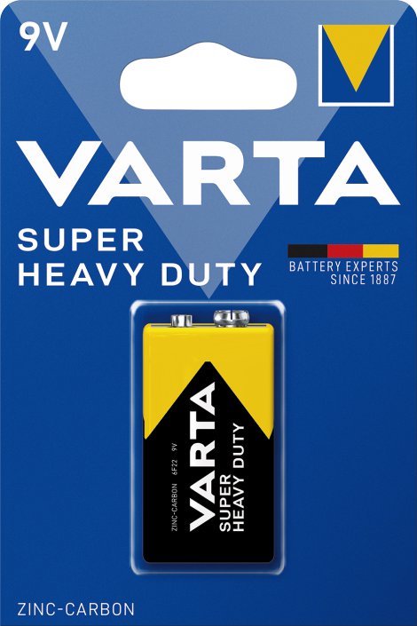 VARTA Zink-Kohle Batterie SUPER HEAVY DUTY 9V E-Block 6F22 1er Pack