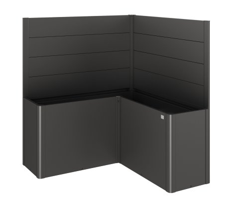 BIOHORT Sichtschutz für Belvedere L-Form ohne Acrylglas, Dunkelgrau-Metallic L150