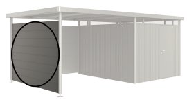 BIOHORT Seitenwand für Seitendach Highline® H5, 277x2,5x181 cm, Quarzgrau-metallic