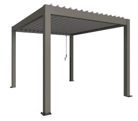 BIOHORT Pergola Quarzgrau/Silber-Metallic 3x3,5 m