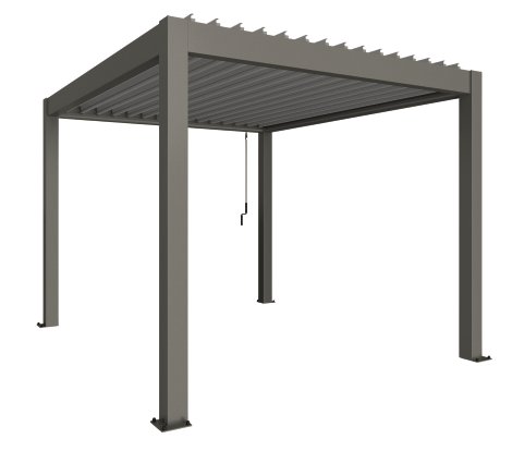 BIOHORT Pergola Quarzgrau/Silber-Metallic 3x3,5 m