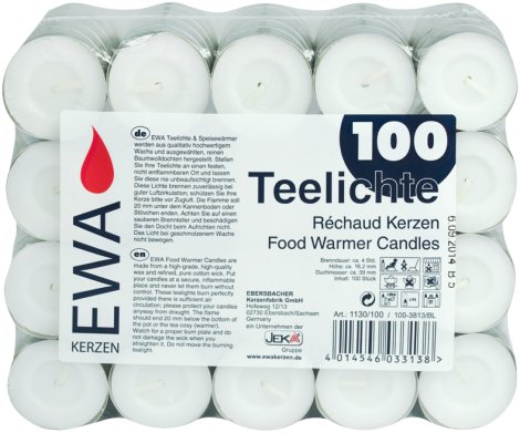 Teelicht geblockt 100er-Pack
