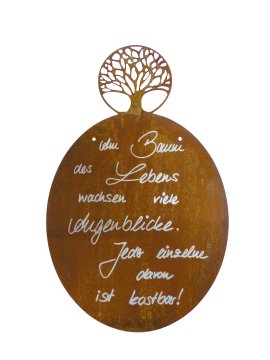 Gartentafel Lebensbaum mit Schrift 40 cm