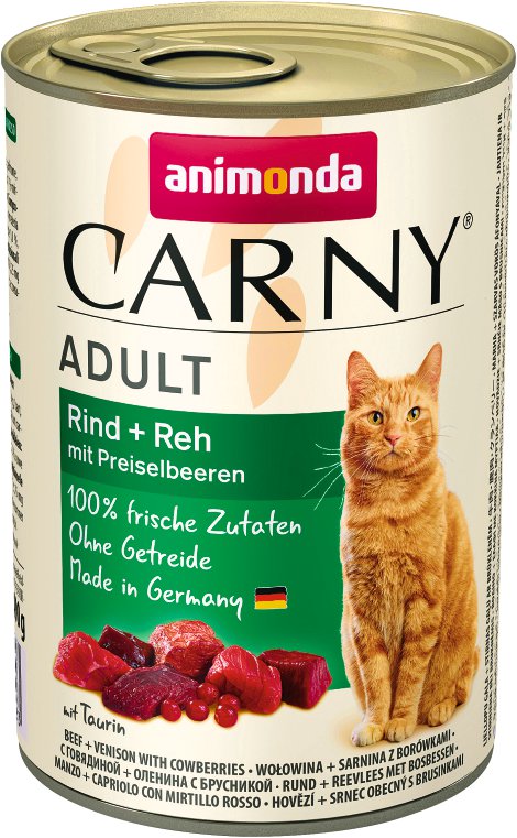 ANIMONDA Katzennassfutter Carny Adult Rind & Reh mit Preiselbeeren 400 g