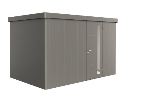 BIOHORT Gerätehaus Neo 2D Standardtür 348x236x222 cm, Quarzgrau-Metallic