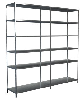 SCHULTE REGALWELT Grund + Anbauregal 12 Böden verzinkt