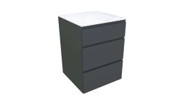Küchenelement inkl. 3 Schubladen Anthrazit Porzellan