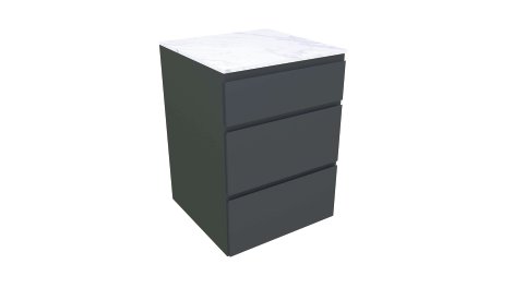 Küchenelement inkl. 3 Schubladen Anthrazit Porzellan