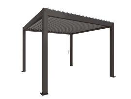 BIOHORT Pergola Dunkelgrau/Silber-Metallic 3,5x3,5 m