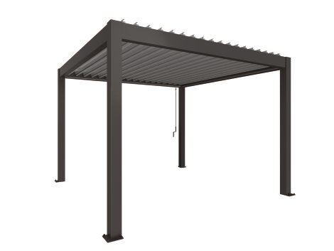 BIOHORT Pergola Dunkelgrau/Silber-Metallic 3,5x3,5 m