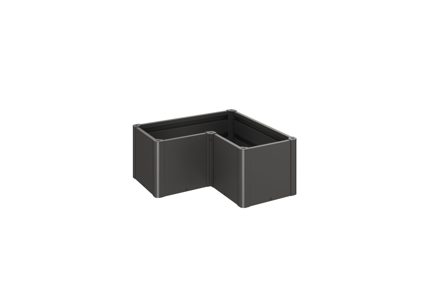 BIOHORT Pflanzbeet Belvedere Mini L 100 = L-Form, 103x103x45 cm, Dunkelgrau-metallic