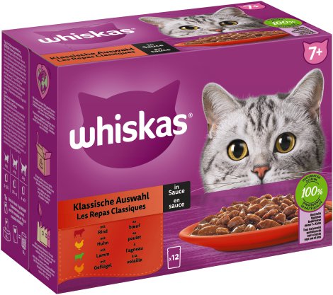 WHISKAS® Klassische Auswahl in Sauce Senior 7+, 12-er