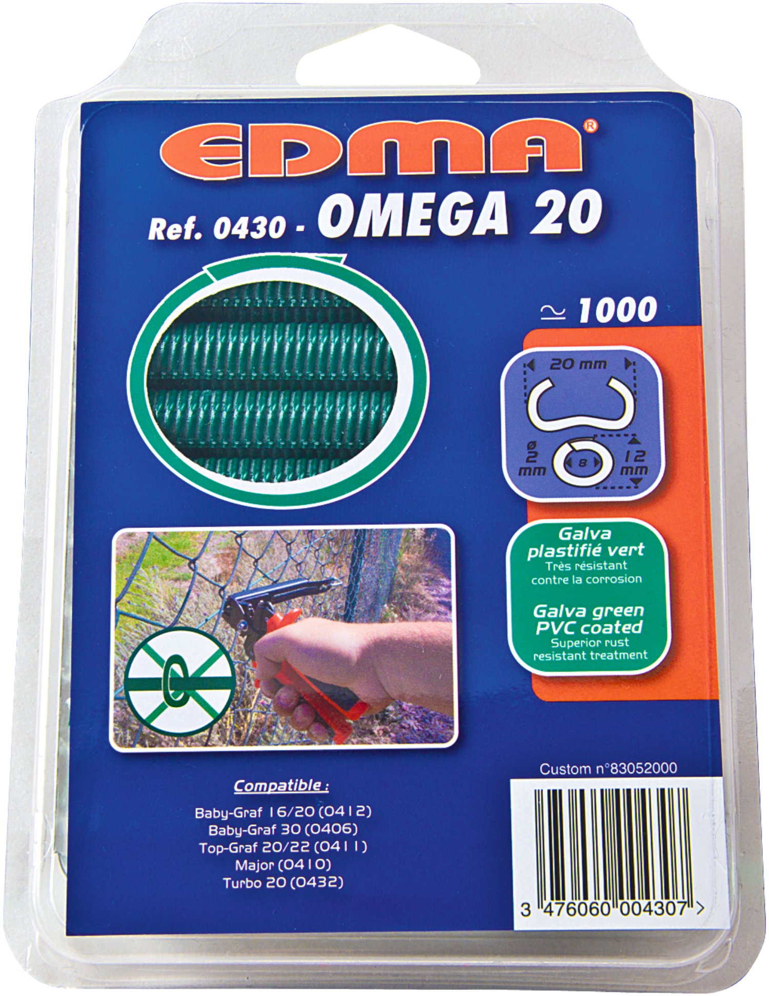 H+S Zaunklammer Anthrazit 1000 Stk.