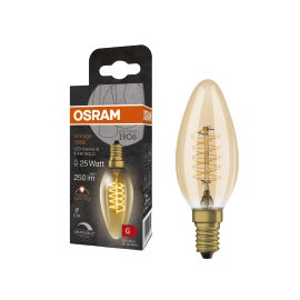 OSRAM LED-Kerze 1906 CLB D Filamentment GD E14 Warmweiß 3,4W