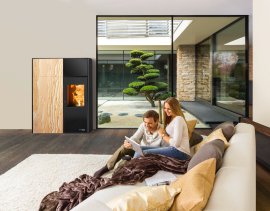 HAAS+SOHN Pelletofen Lucca II RLU 442.08 ST - Woodstone Premium, perl-schwarz