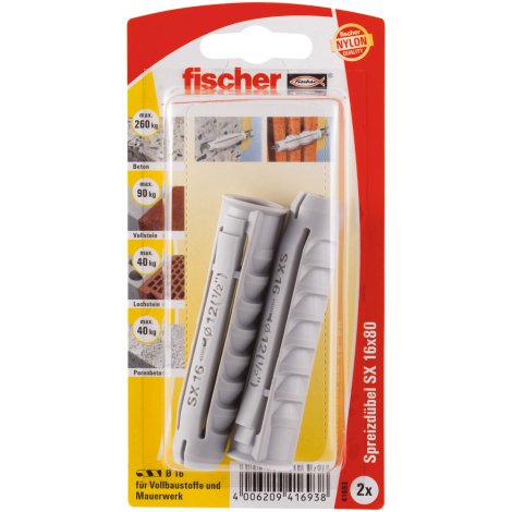 FISCHER Dübel SX Plus 4x20 mm K NV Plug 28 Stk.