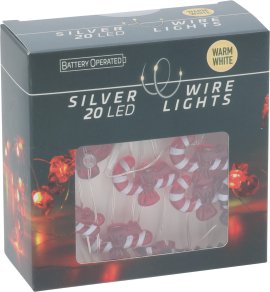 Silberdraht Lichterkette Dekor 20 LED