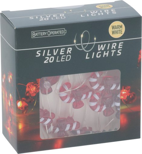 Silberdraht Lichterkette Dekor 20 LED