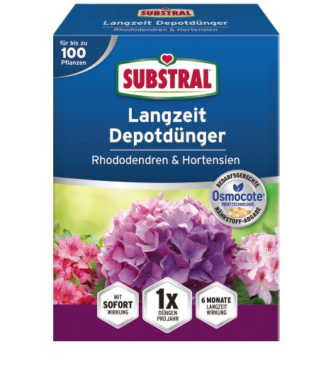 SUBSTRAL® Osmocote® Langzeit Depotdünger für Rhododendren & Hortensien 750 g