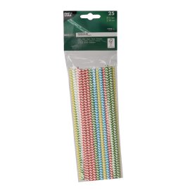 Trinkhalm Zigzag Papier Ø 6 mm 20 cm 25 Stk.