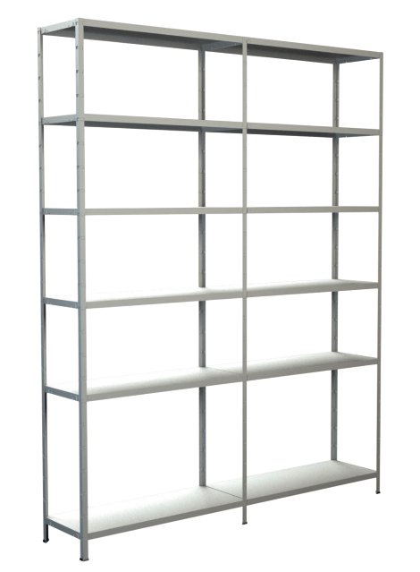 SCHULTE REGALWELT Grund + Anbauregal 12 Böden Weiß 230x180x35 cm