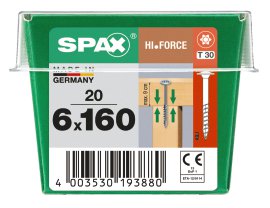 SPAX Schraube HIF Wirox 6x160 mm M 20 Stk.
