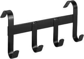 Trensenhalter mit 4 Haken Schwarz
