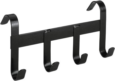 Trensenhalter mit 4 Haken, schwarz