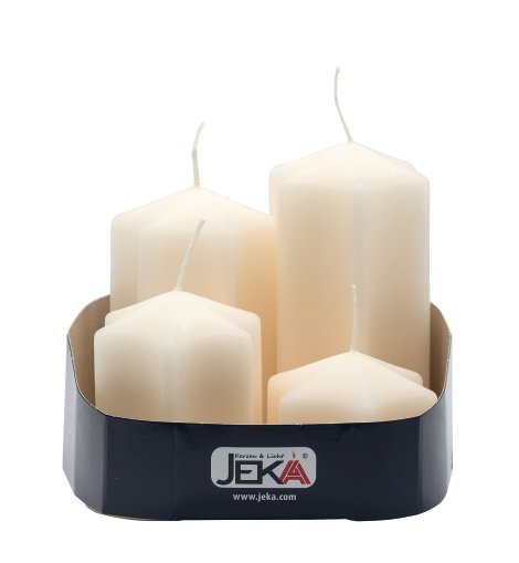 JEKA Sternkerzen-Set Abgestuft Champagner 4er-Pack