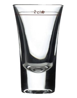 Stamperl Dublino mit rotem Füllstrich 2 cl