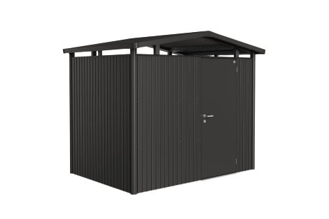 BIOHORT Gerätehaus Panorama P2 Standardtür 273x198x227 cm, Dunkelgrau-Metallic