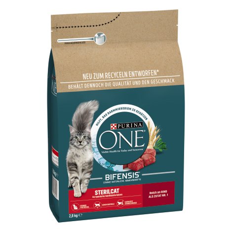 PURINA ONE® Sterilcat reich an Rind und Weizen 2,8 kg