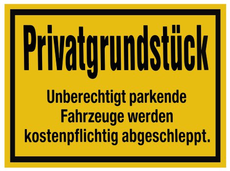 ALPERTEC Schild Privatbesitz Betreten und Parken verboten 25x40 cm
