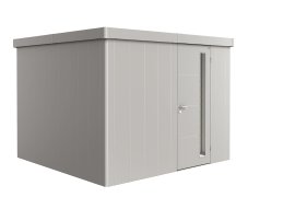 BIOHORT Gerätehaus Neo 3C Standardtür 292x292x222 cm, Silber-Metallic
