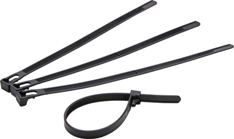 KOPP Kabelbinder wiederverschließbar Schwarz 200x7,6 mm 50 Stk.